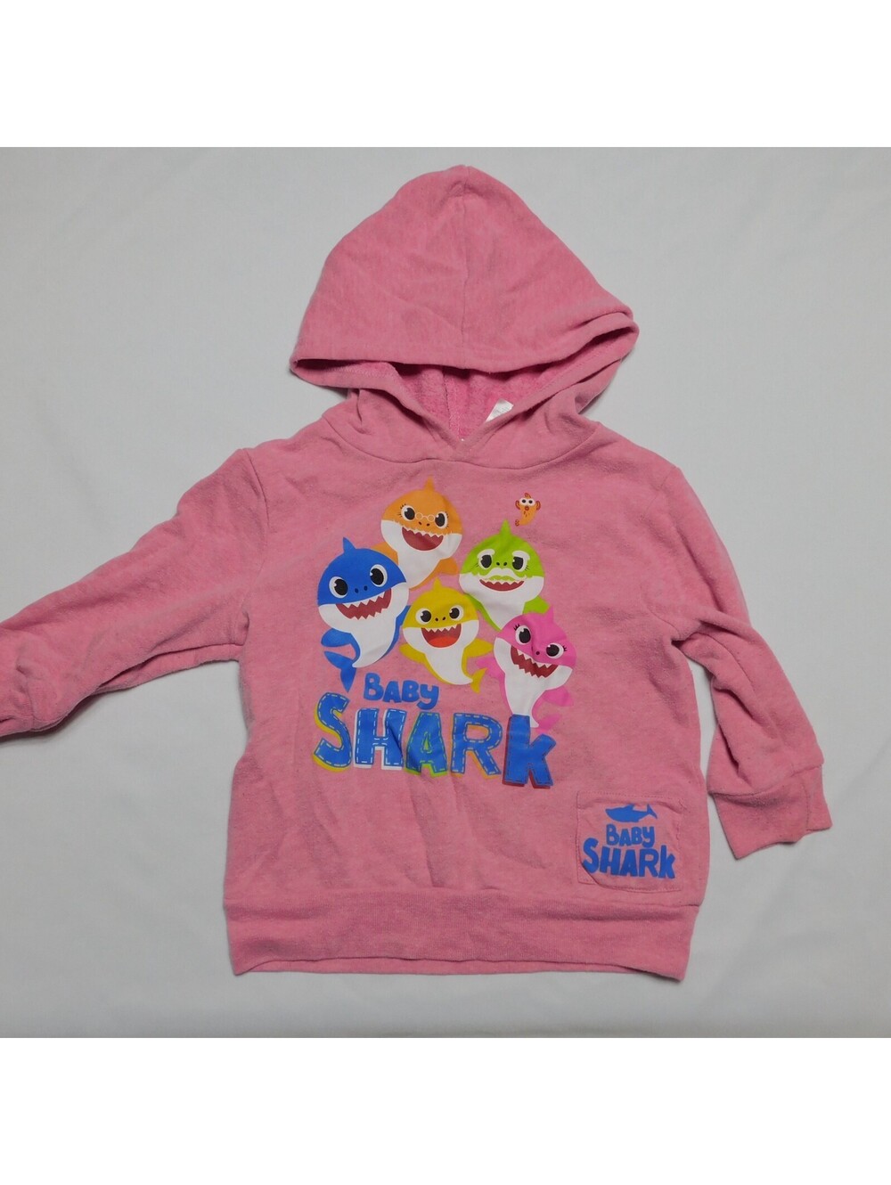 umping Beans Baby Shark Toddler Girls Pink Hoodie Pullover Size 2T Sound Feature